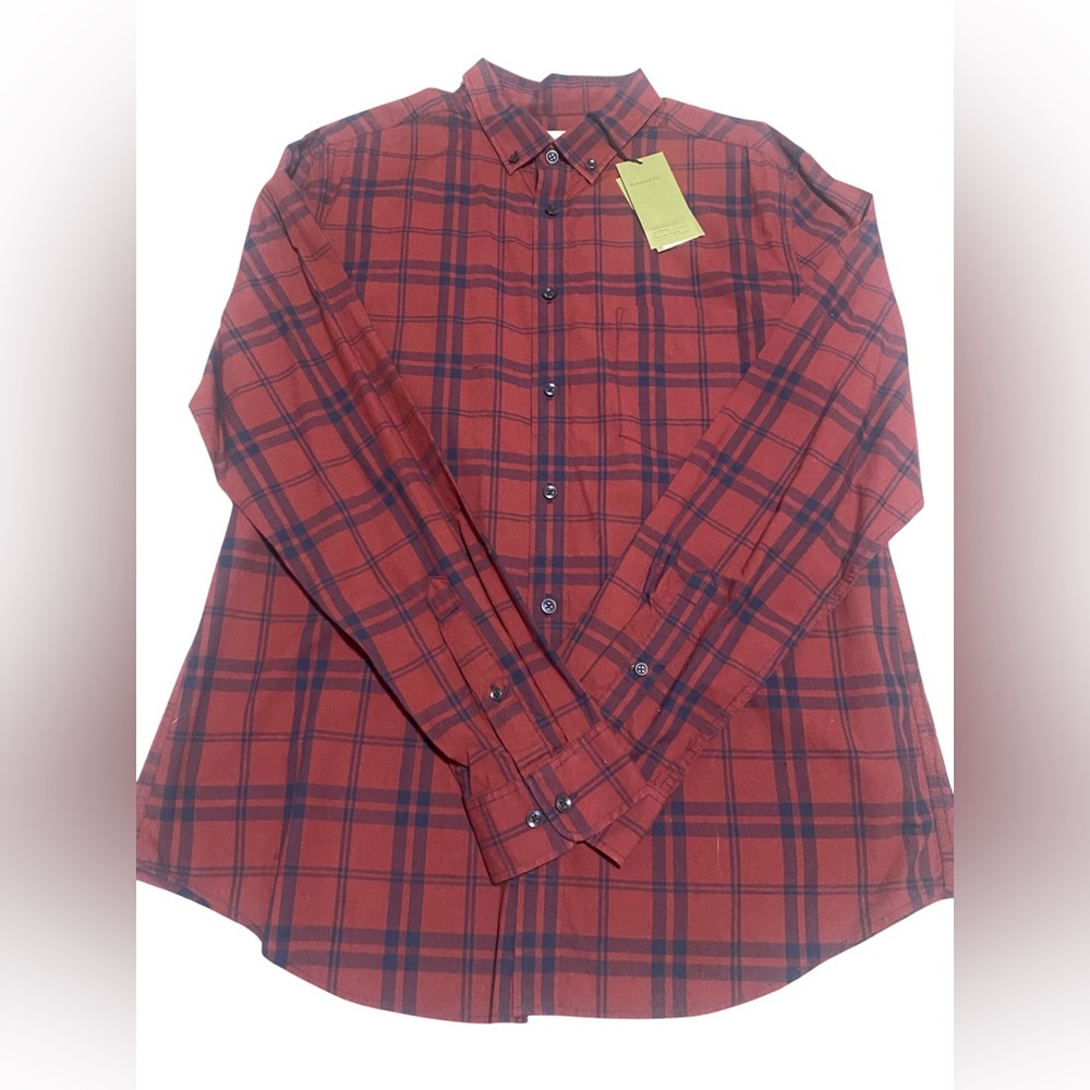 Goodfellow & CO Burgundy / Navy Blue Button Down Dress Shirt!!